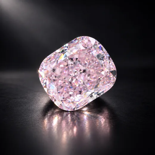 Cushion-cut Fancy Pink diamond, 6.81 carats
