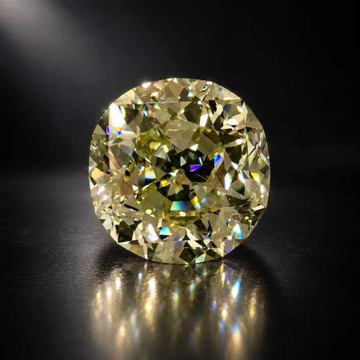 Cushion modified brilliant Fancy Yellow diamond, 102.08 carats